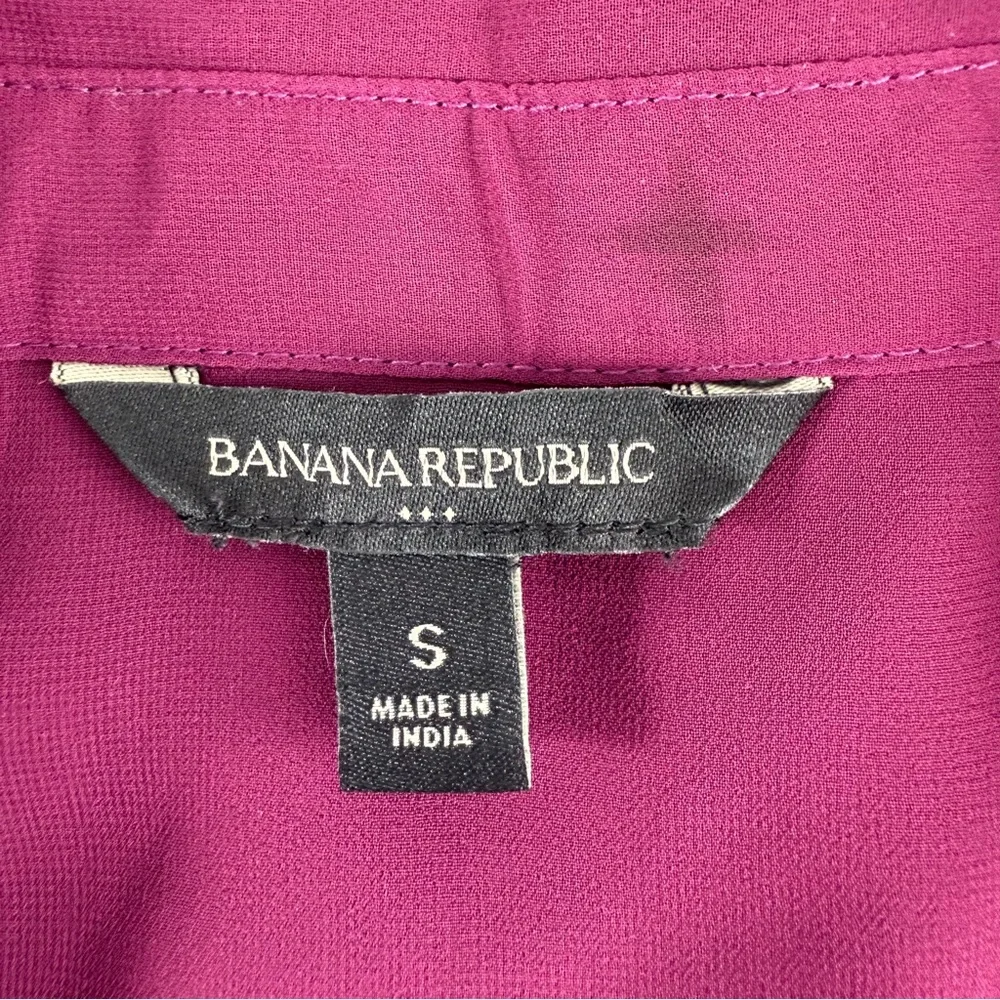 Banana Republic Factory Beach Plum Sheer Yolk Basic Cute Business Casual Blouse - Picture 14 of 16